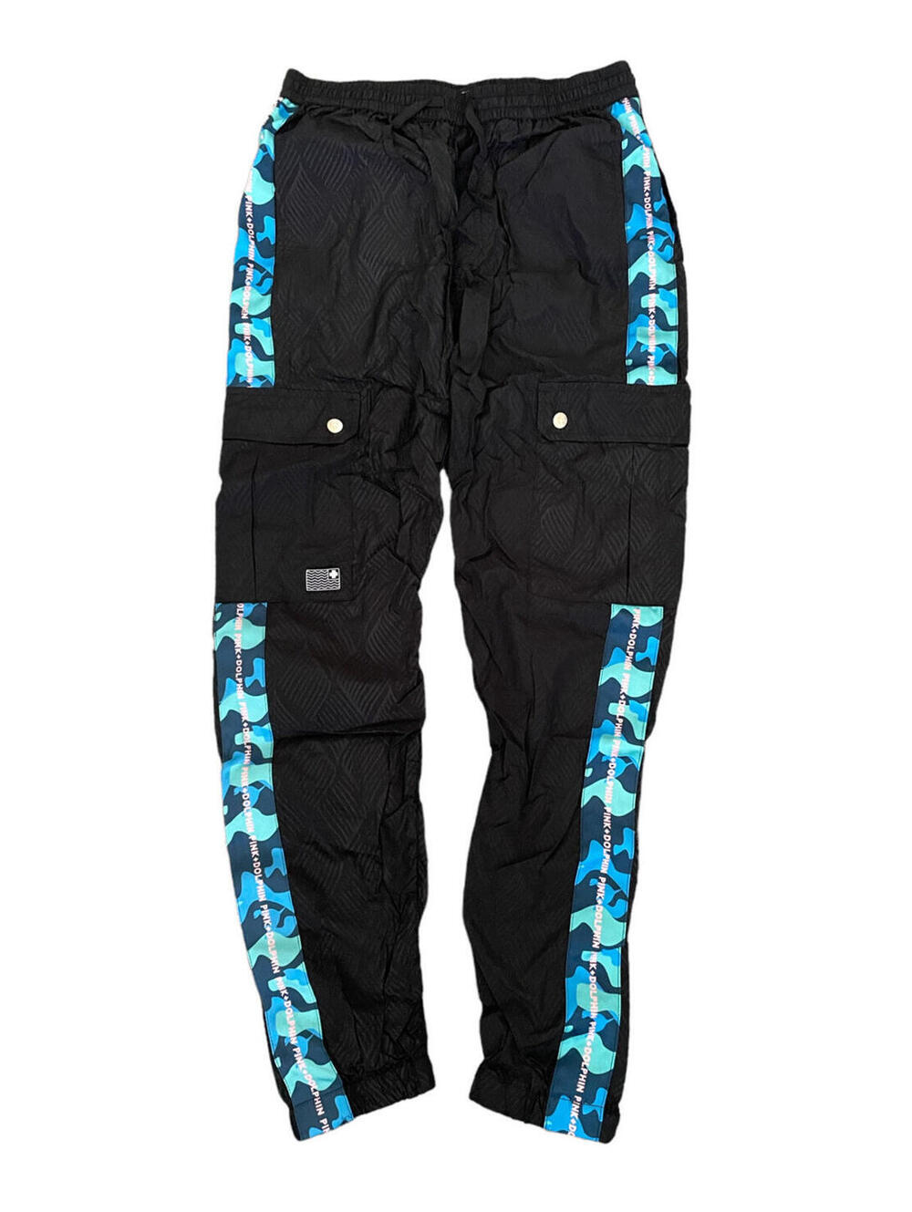 Pink Dolphin Black Blue Nylon Active Pants Men’s Size Small NEW ++